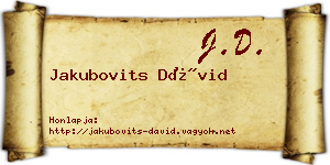 Jakubovits Dávid névjegykártya